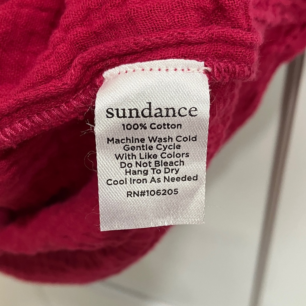 Sundance Women's Pink 100% Cotton Short Sleeve V Neck Cropped Shirt Top - Picture 11 of 11